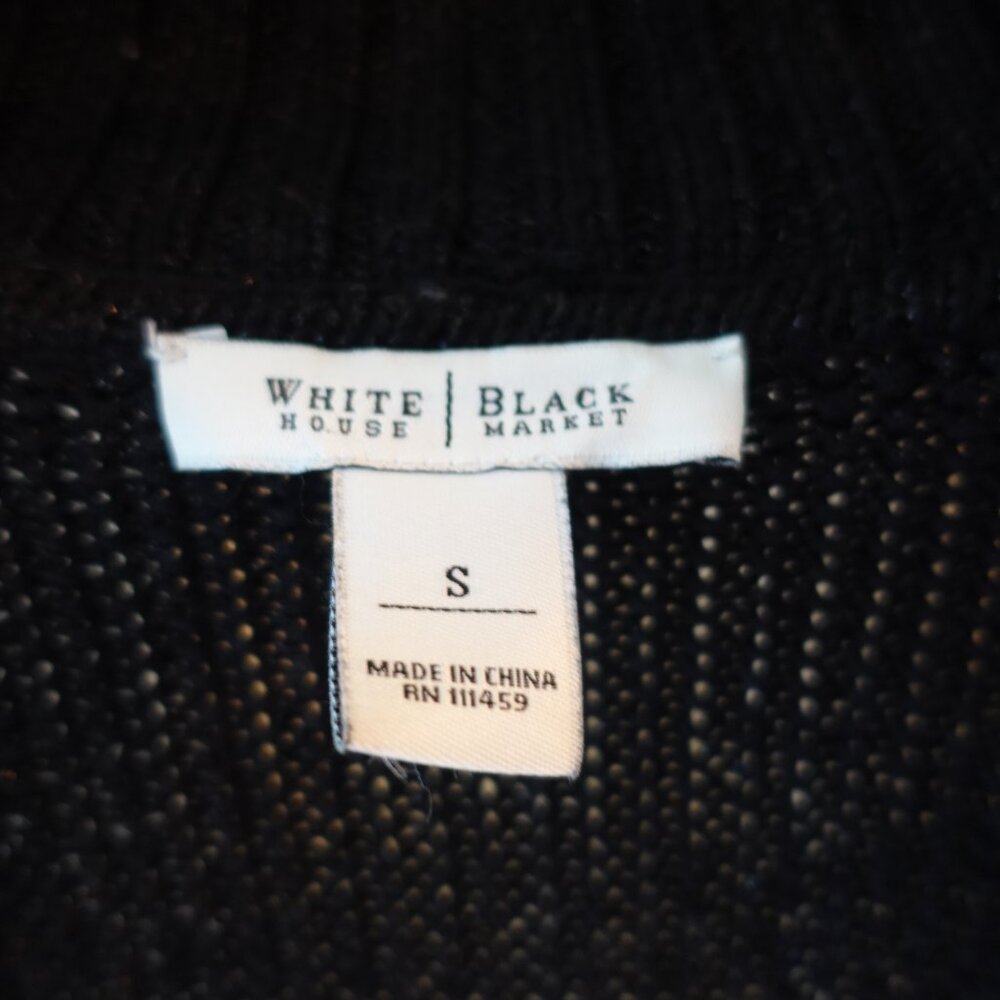 Black Bolero Cropped Sweater - WHBM Size Small Shrug - Picture 3 of 3